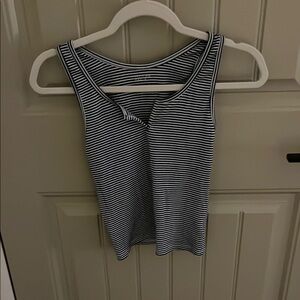 american eagle women's tank top striped blue